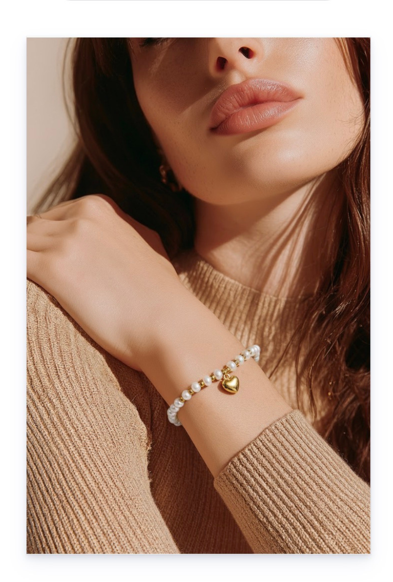 Stainless steel Heart shape pendant bracelet