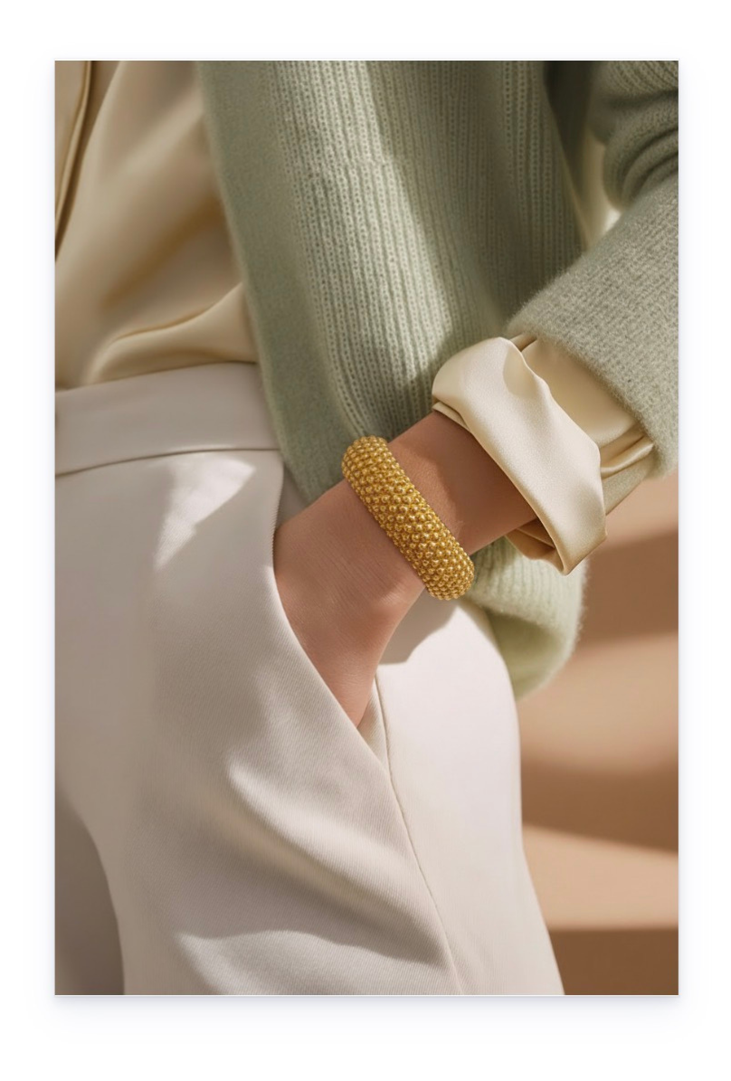 Chunky Gold-Plated Cuff Bracelet