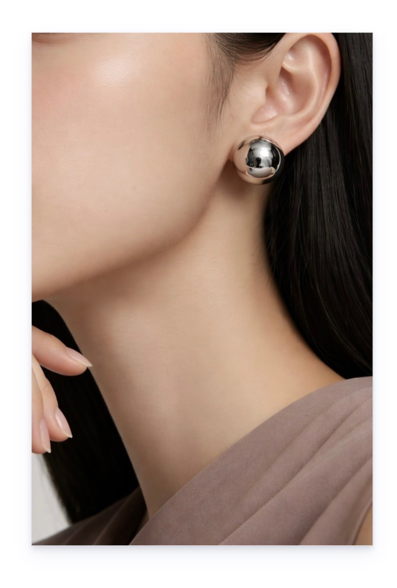 Ball stud Earrings 14k gold plated-stainless steel