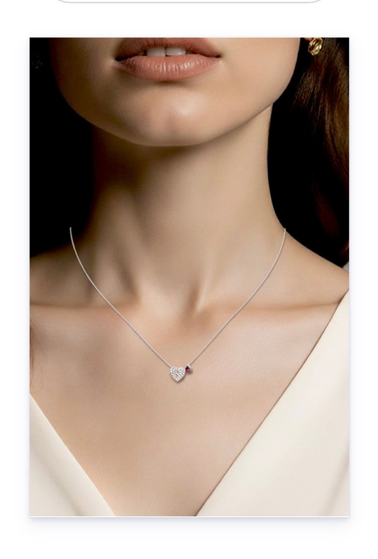 .925 Sterling Silver Heart Pendant Necklace