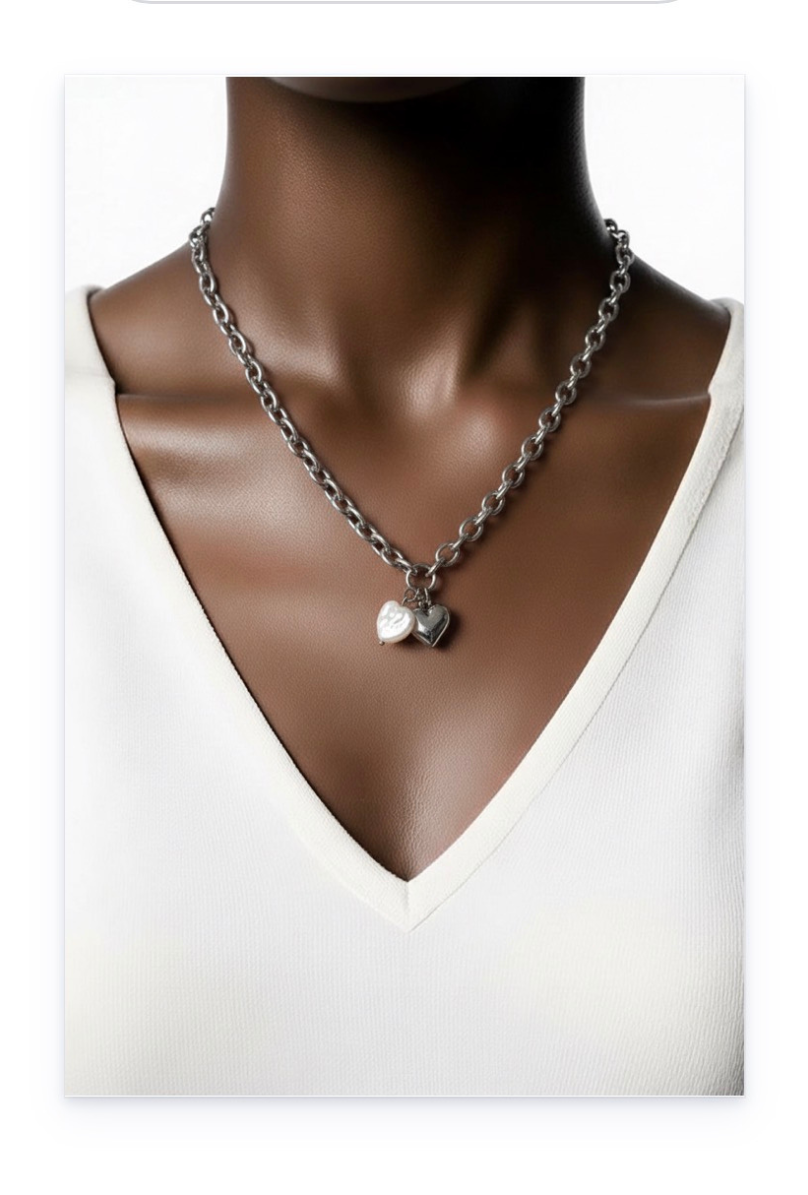 Chic Stainless Steel Heart Pendant Necklace