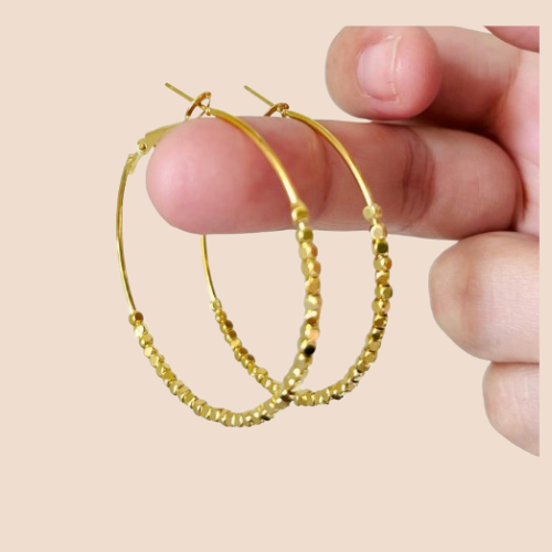 18K Gold-Plated Copper Hoop Earrings