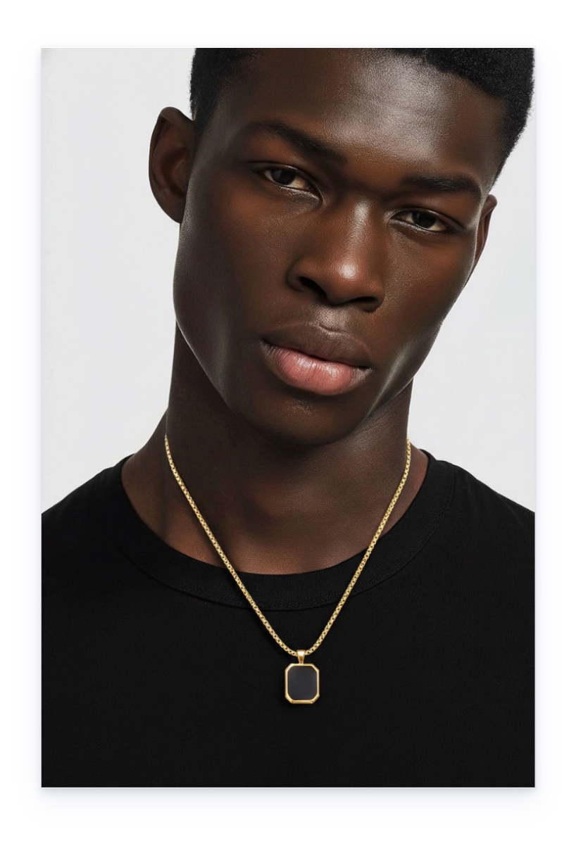 Stainless steel chain with pendant for men