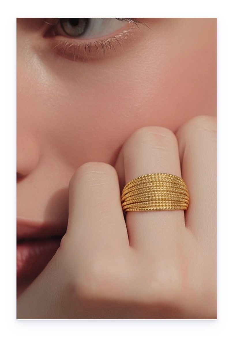 Adjustable Gold-Plated Titanium Steel Ring