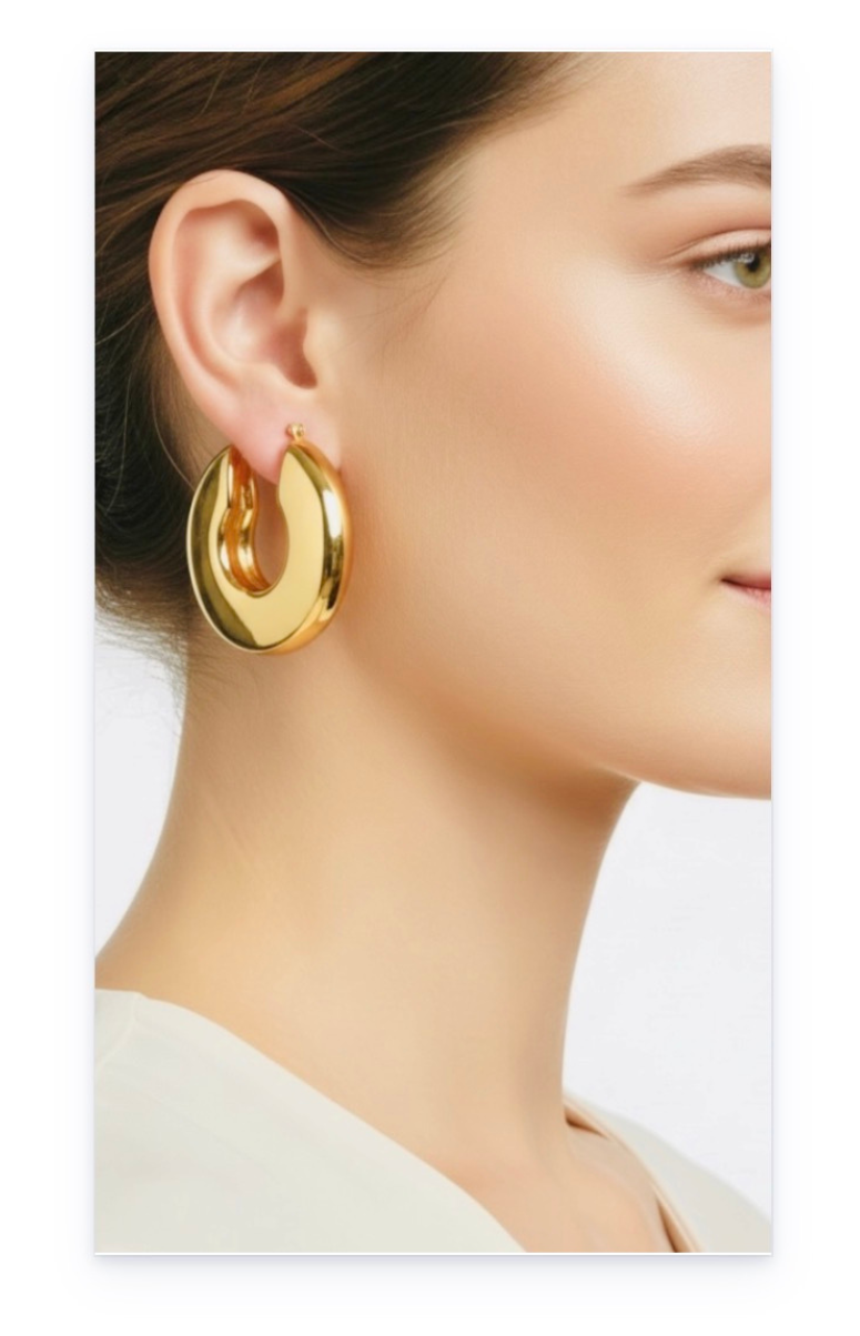 Stainless Steel Chunky Hoop Earrings