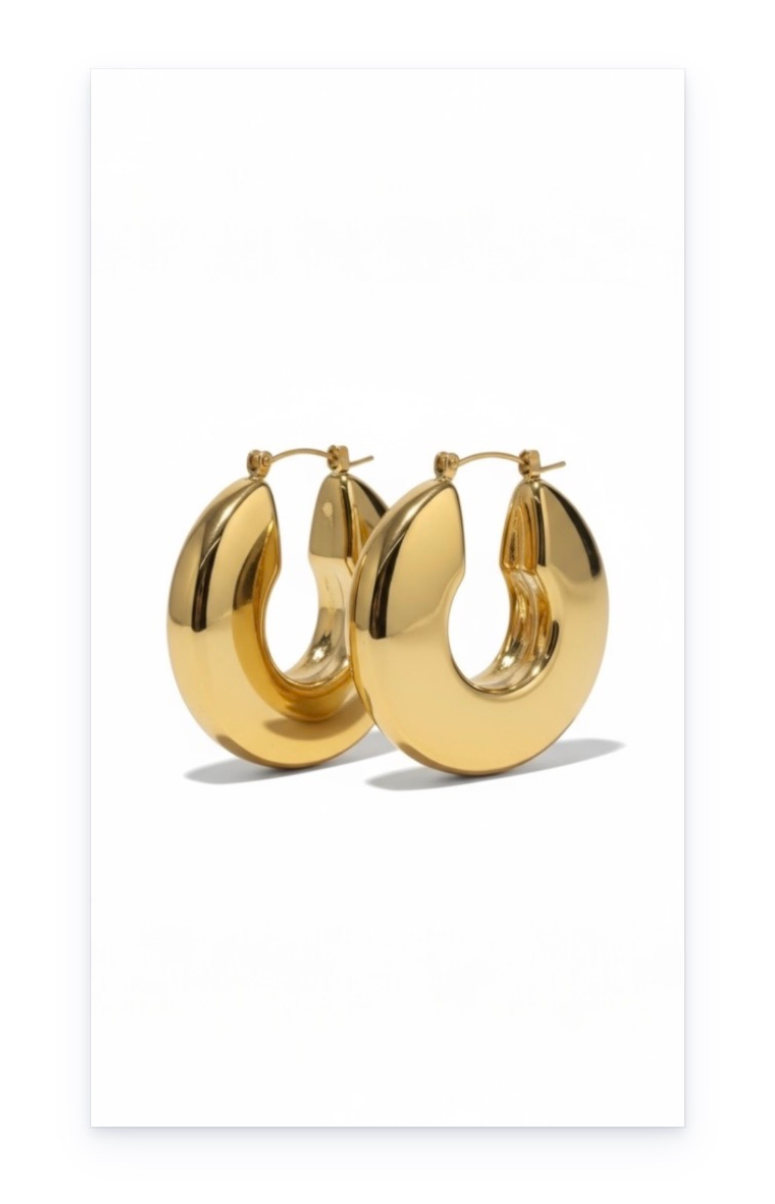 Stainless Steel Chunky Hoop Earrings