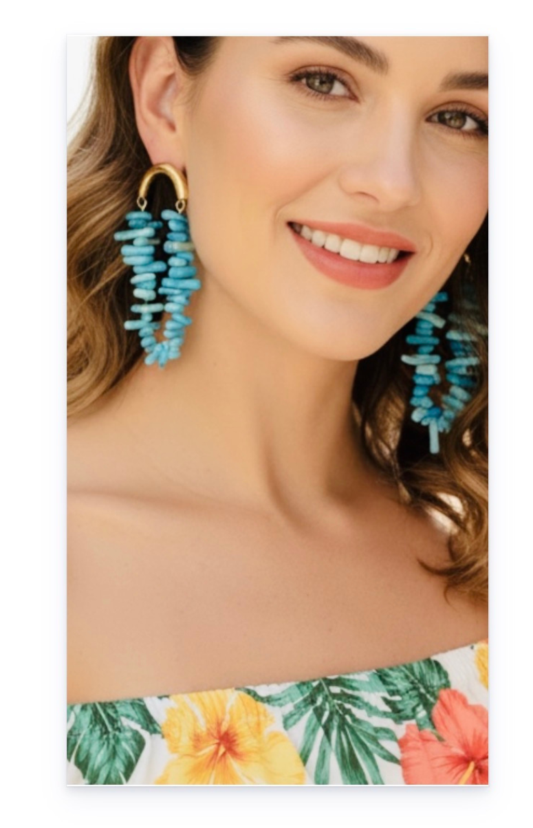 Colorful Natural Stone Boho Earrings