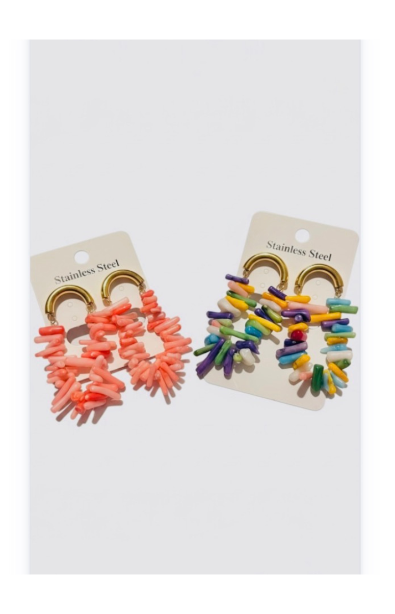 Colorful Natural Stone Boho Earrings