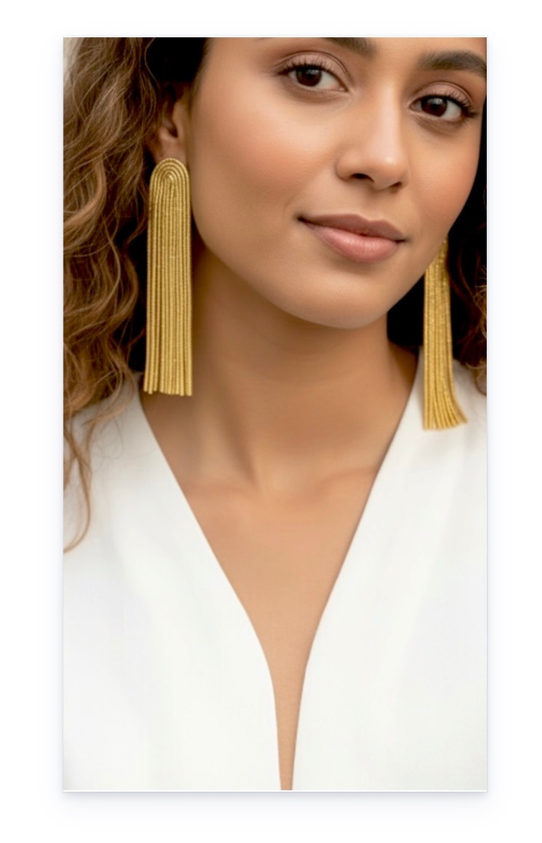 Long stainless steel earrings in punk style