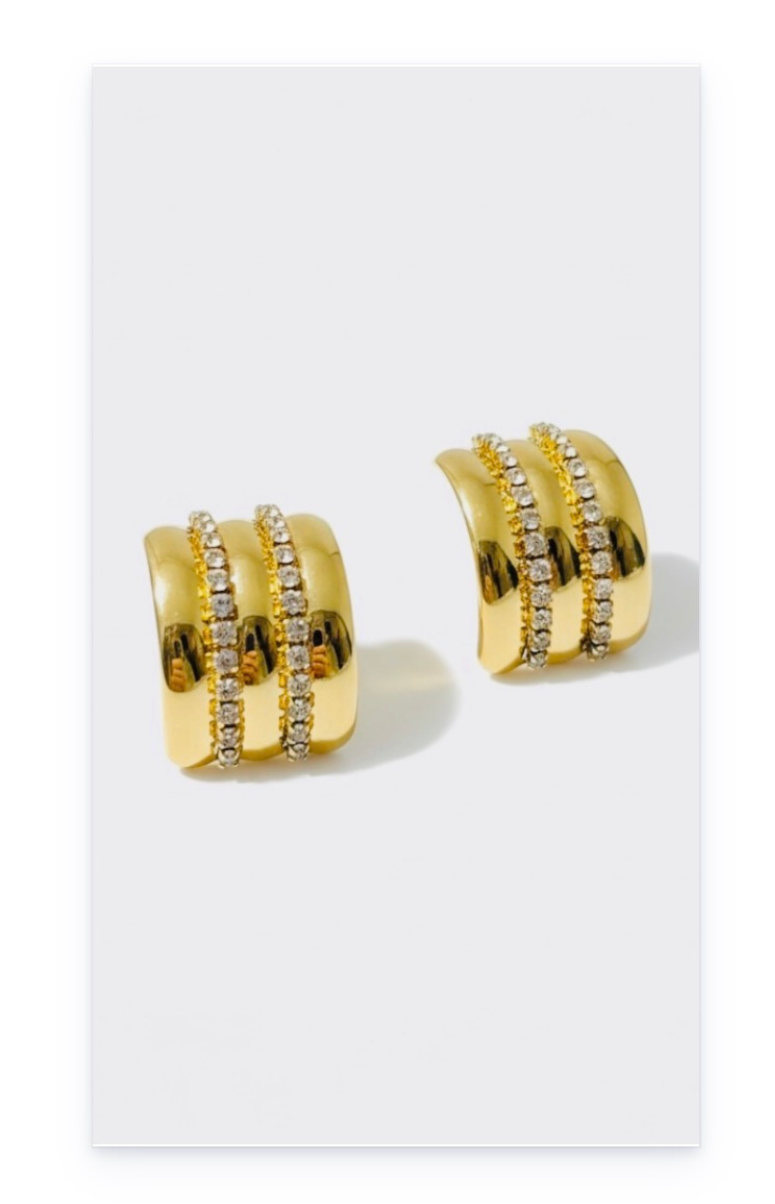 18K Gold plated ear stud earrings