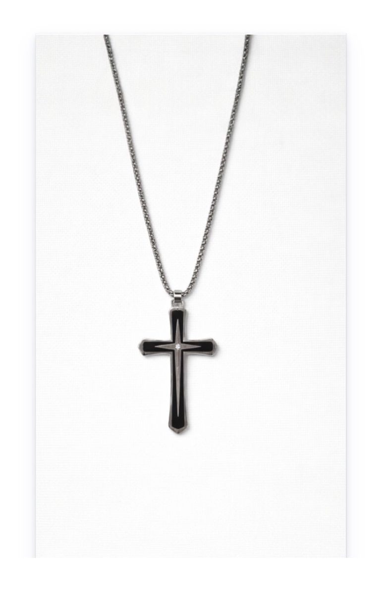 Titanium Steel Chain with Cross Pendant – Urban Hip Hop Style for Men