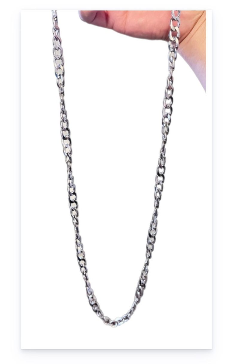 Twisted Link Chain Necklace - Stainless Steel