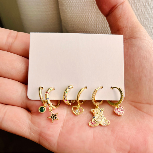 Gold-Plated Mini Stud Earrings on Copper