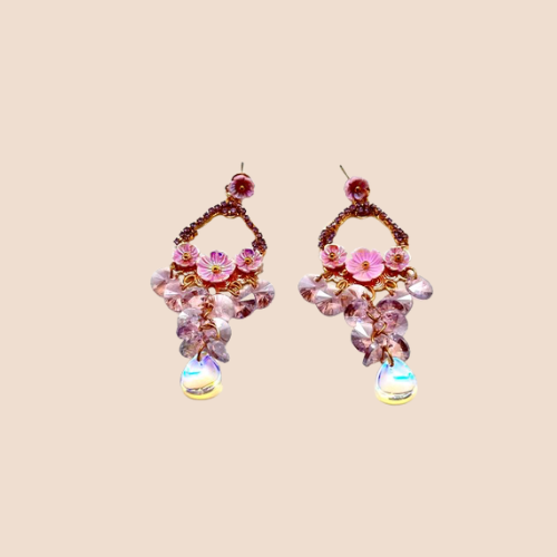 Soft-Colored Flower Drop Earrings for Women