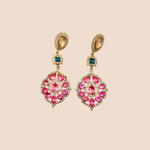 Modern Drop Earrings with Sparkling Artificial Stones