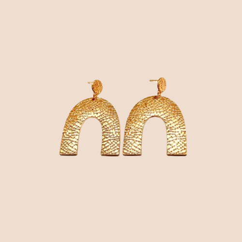 Elegant Gold-Plated Arc Earrings