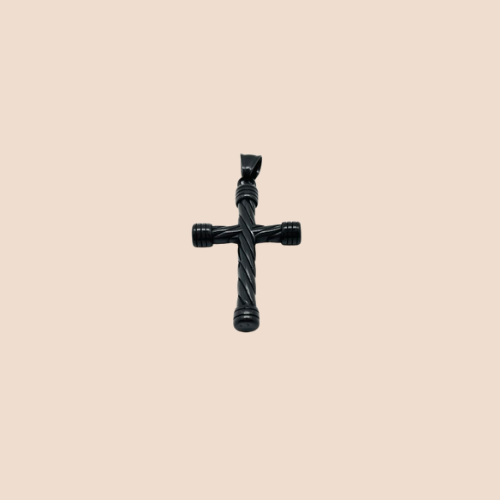 Black Stainless Steel Cross Pendant