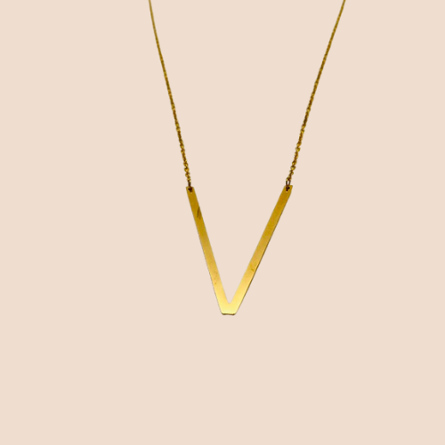 Gold-Plated Stainless Steel Necklace with initial letter Pendant