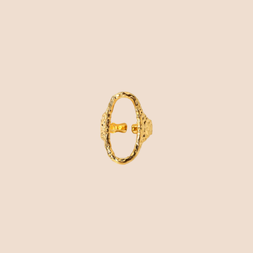 Ring gold plated, stainless steel, simple style