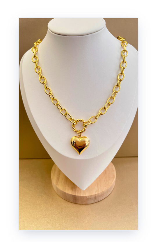 Heart pendant Gold plated necklace