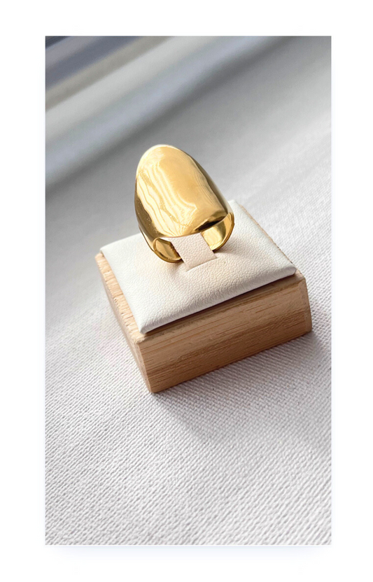 Stainless steel,18k Gold Plated open cuff Ring