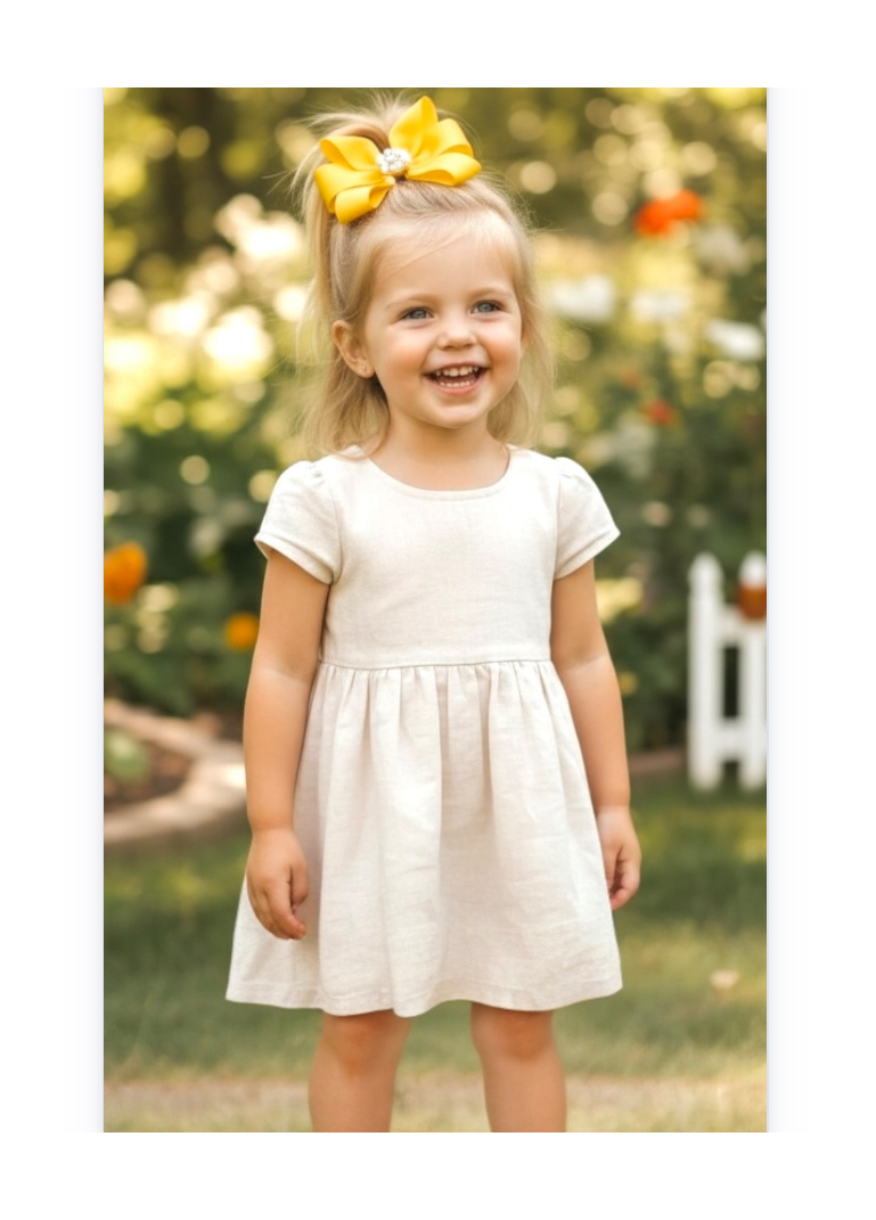 Yellow cute bow hair clip