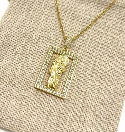 Religious gold plated and stainless steel chain