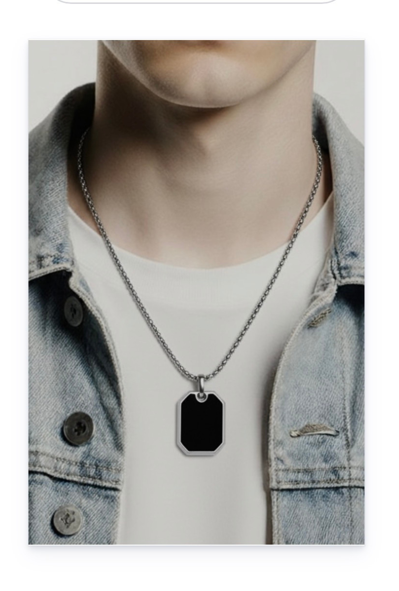 Stainless steel chain with pendant for men