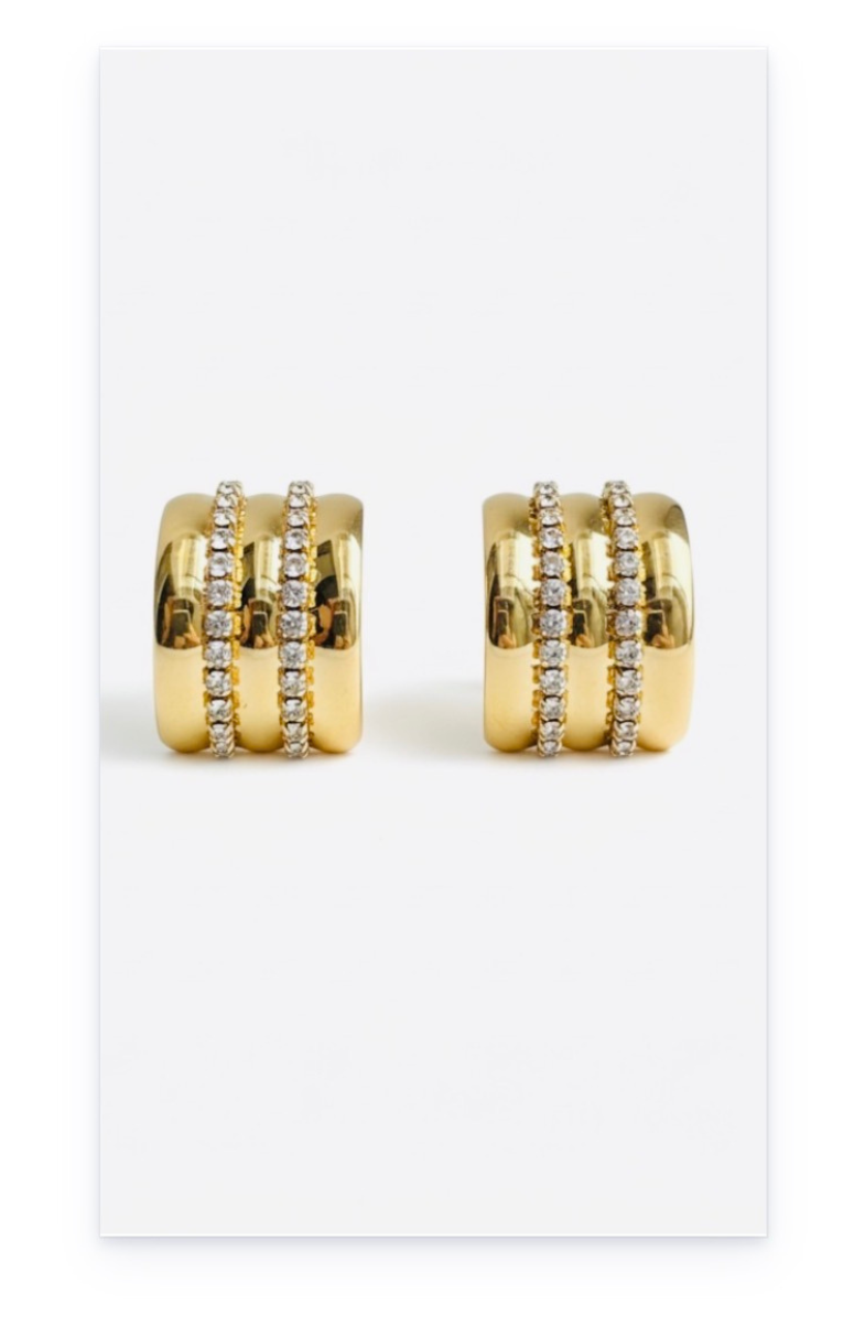 18K Gold plated ear stud earrings