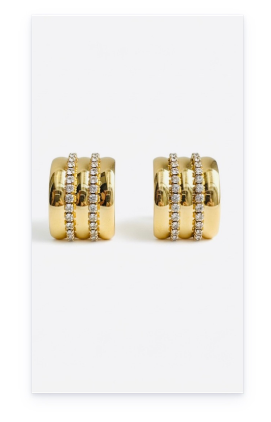 18K Gold plated ear stud earrings
