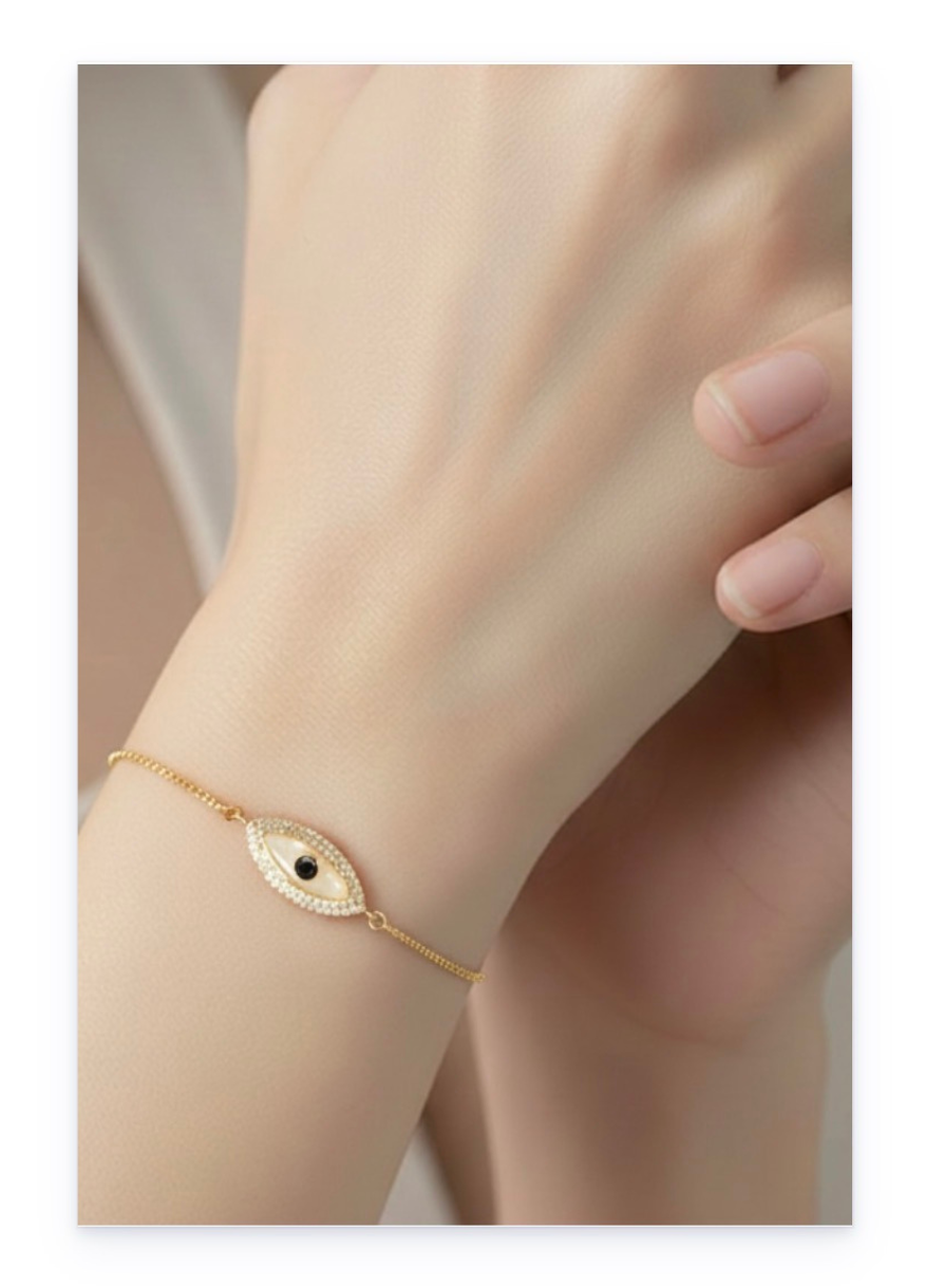 Chic Evil Eyes Zircon Charm Bracelet with Chain