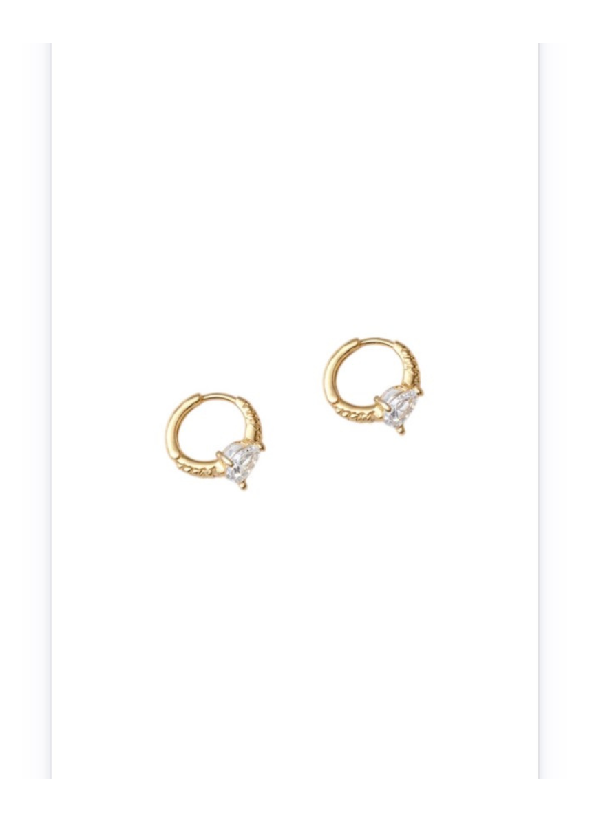 Copper Gold plated huggies hoop earrings