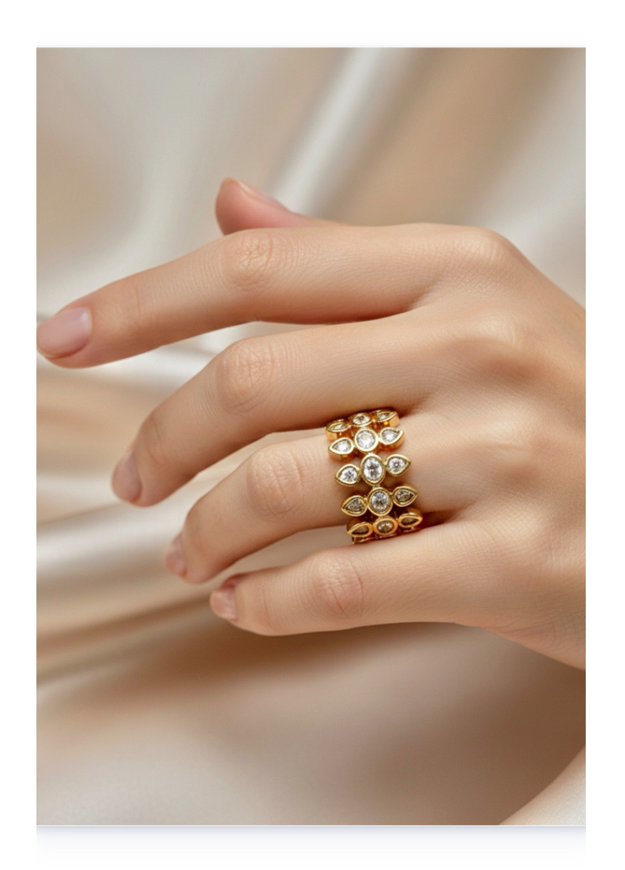 White Zircon Stainless Steel Ring