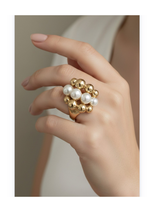 Stainless steel Beaded ring