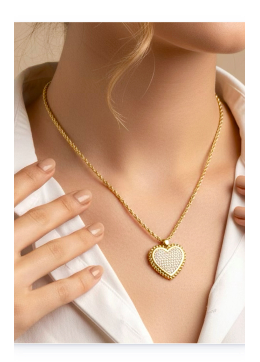 Copper Gold Plated Heart pendant necklace