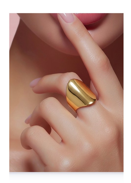 Gold plated-Stainless steel open ring