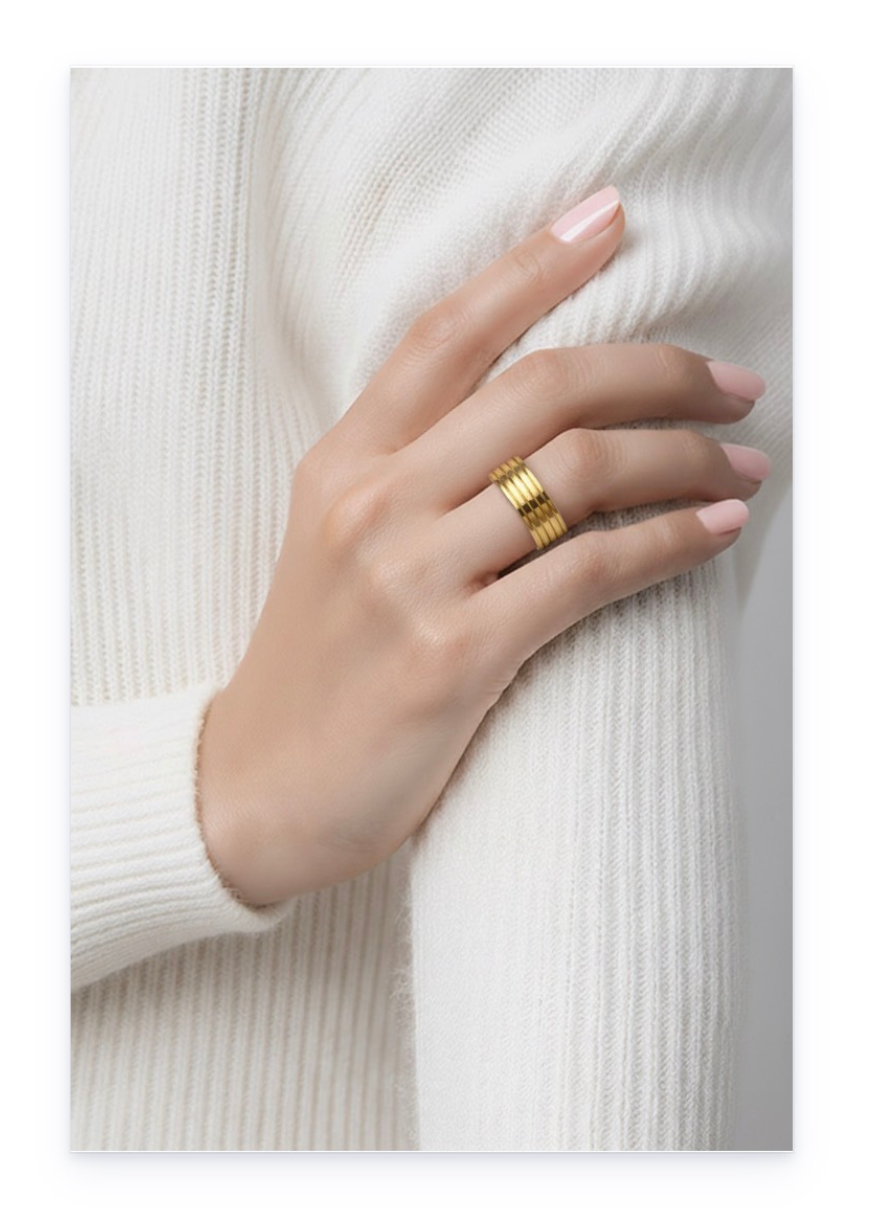 Polished Stainless Steel  Band Ring