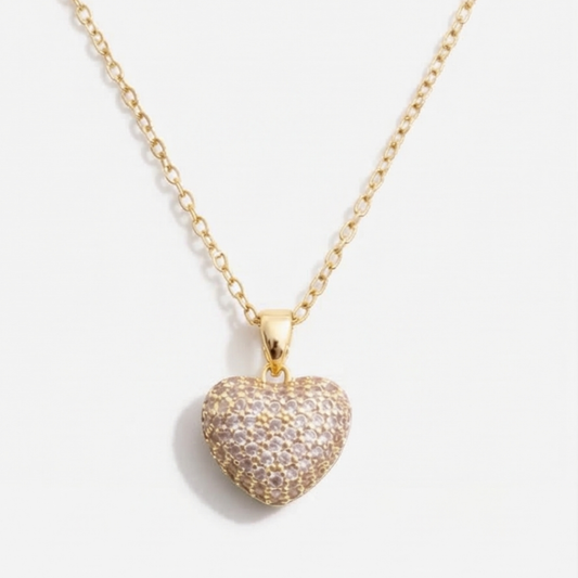 Stainless steel heart pendant necklace