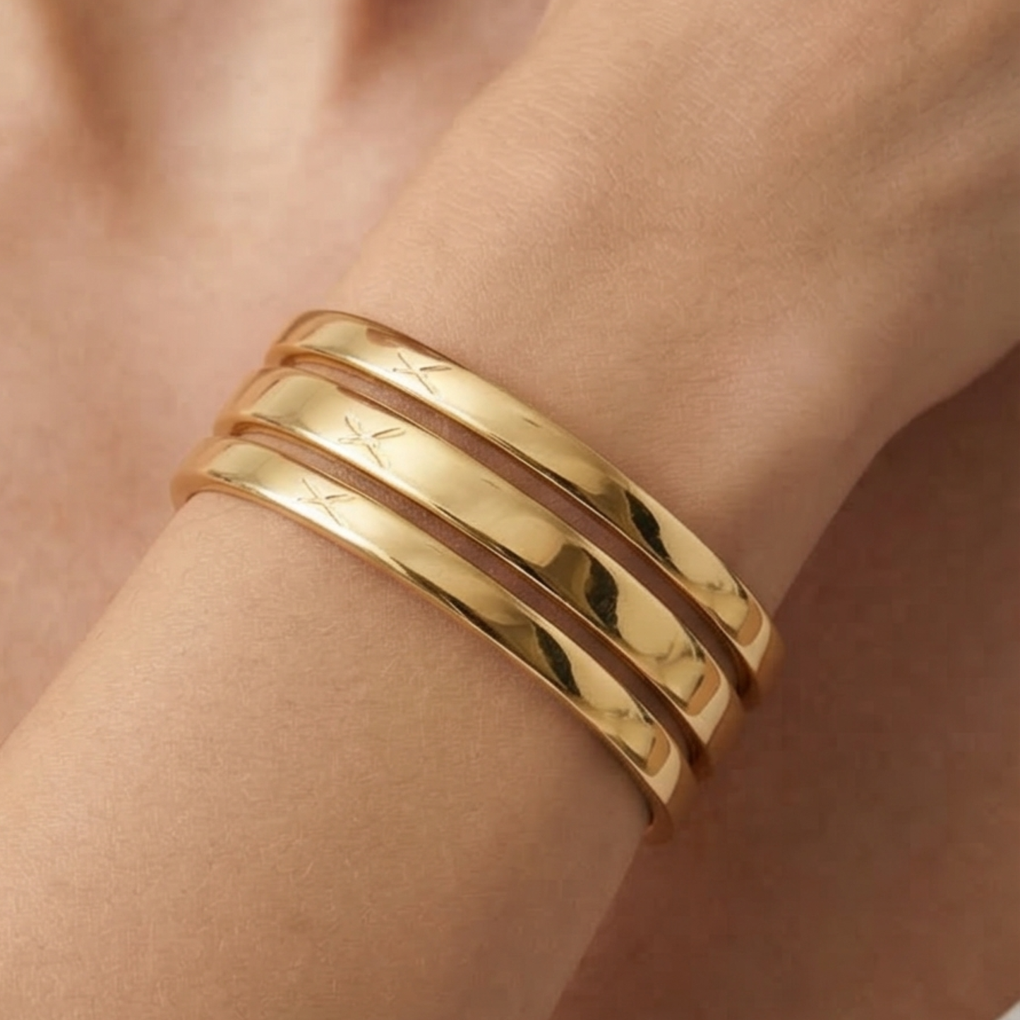 Stainless Steel Chunky Open Cuff Bracelet