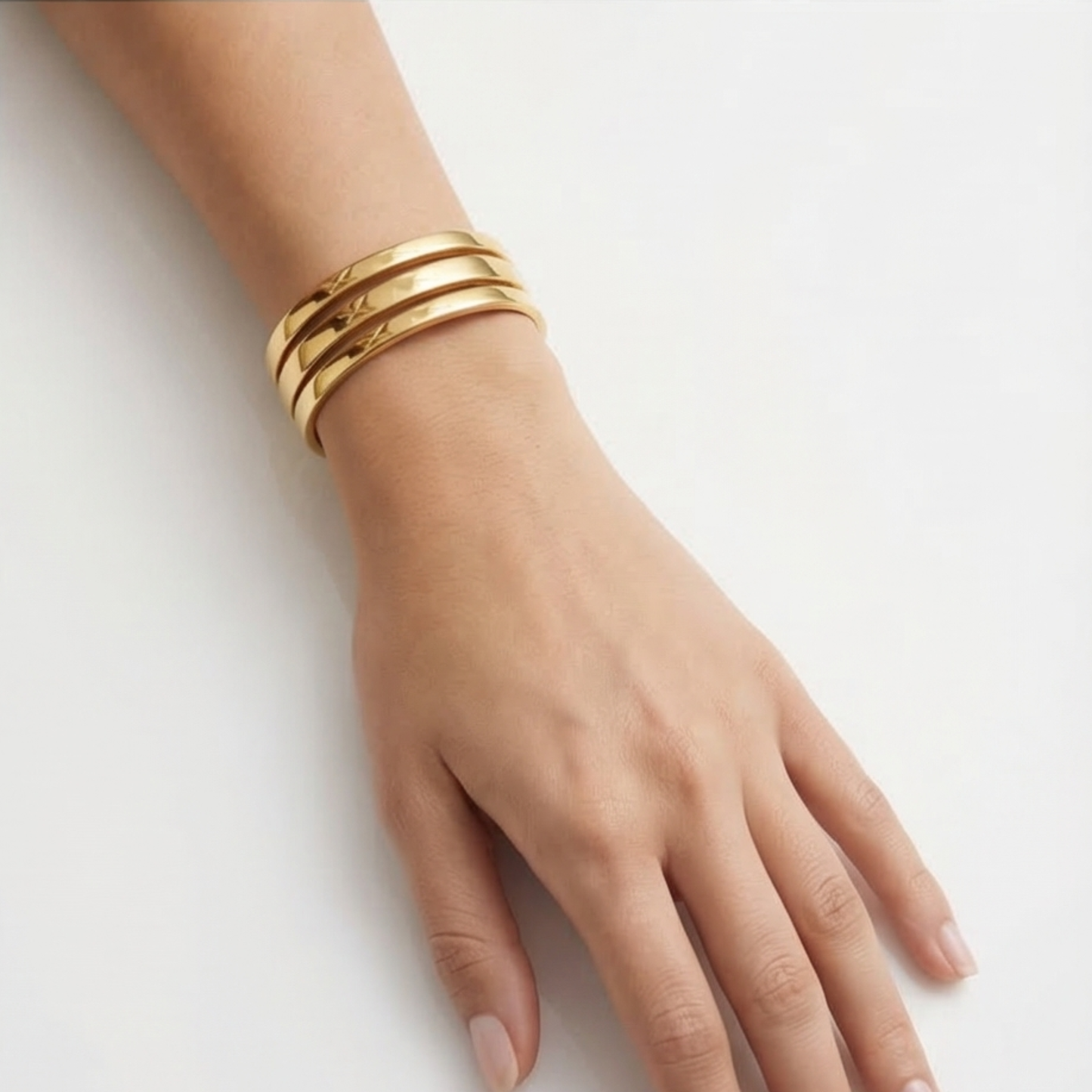 Stainless Steel Chunky Open Cuff Bracelet