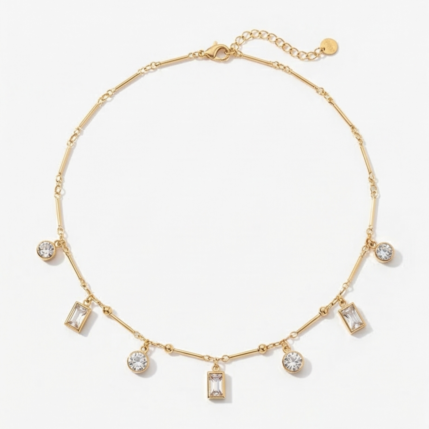 Stainless Steel-18k Gold plated charms necklace