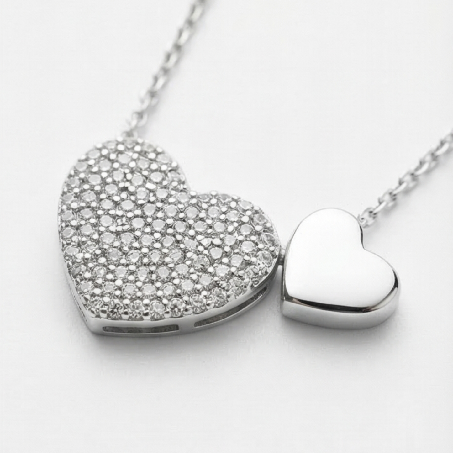 .925 Sterling Silver Heart Pendant Necklace