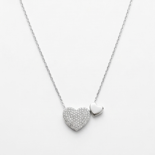.925 Sterling Silver Heart Pendant Necklace