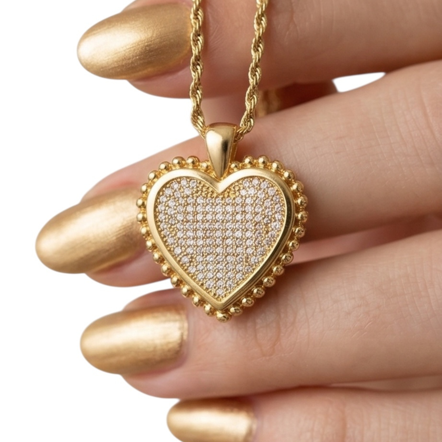 Copper Gold Plated Heart pendant necklace