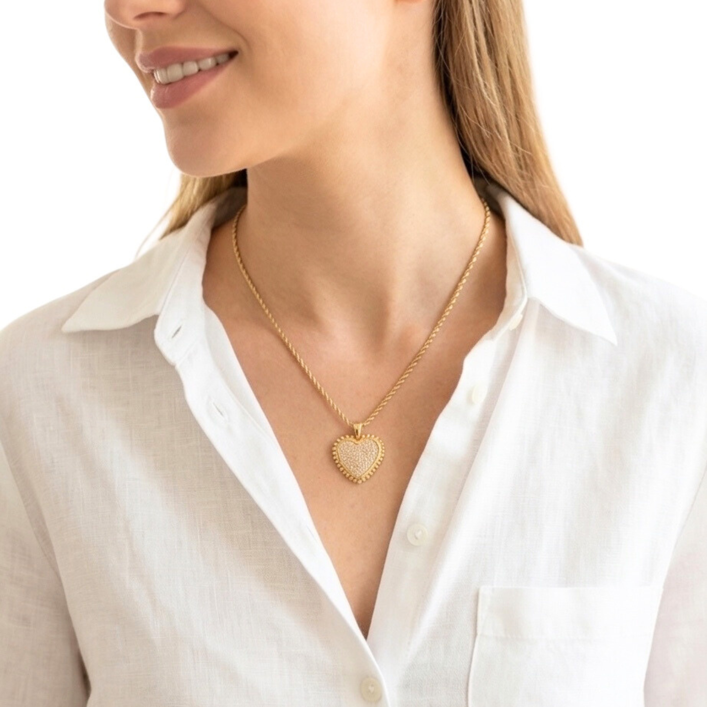 Copper Gold Plated Heart pendant necklace