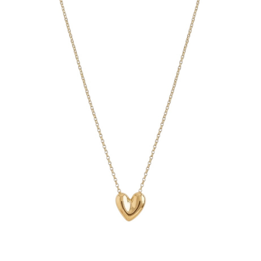 Sterling Silver Cable Chain Necklace with Heart Charm