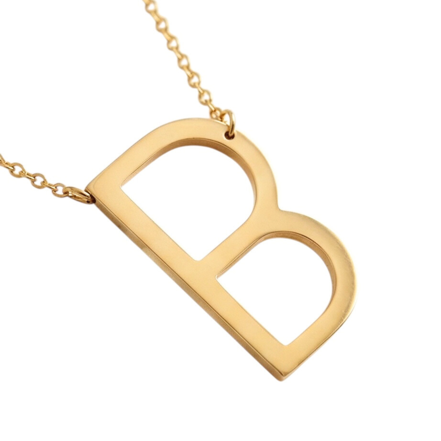 Gold-Plated Stainless Steel Necklace with initial letter Pendant