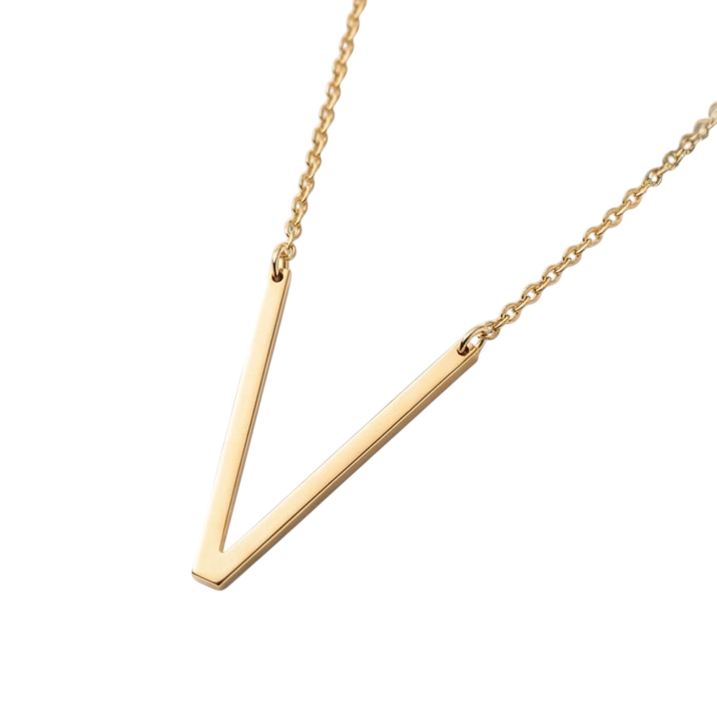 Gold-Plated Stainless Steel Necklace with initial letter Pendant