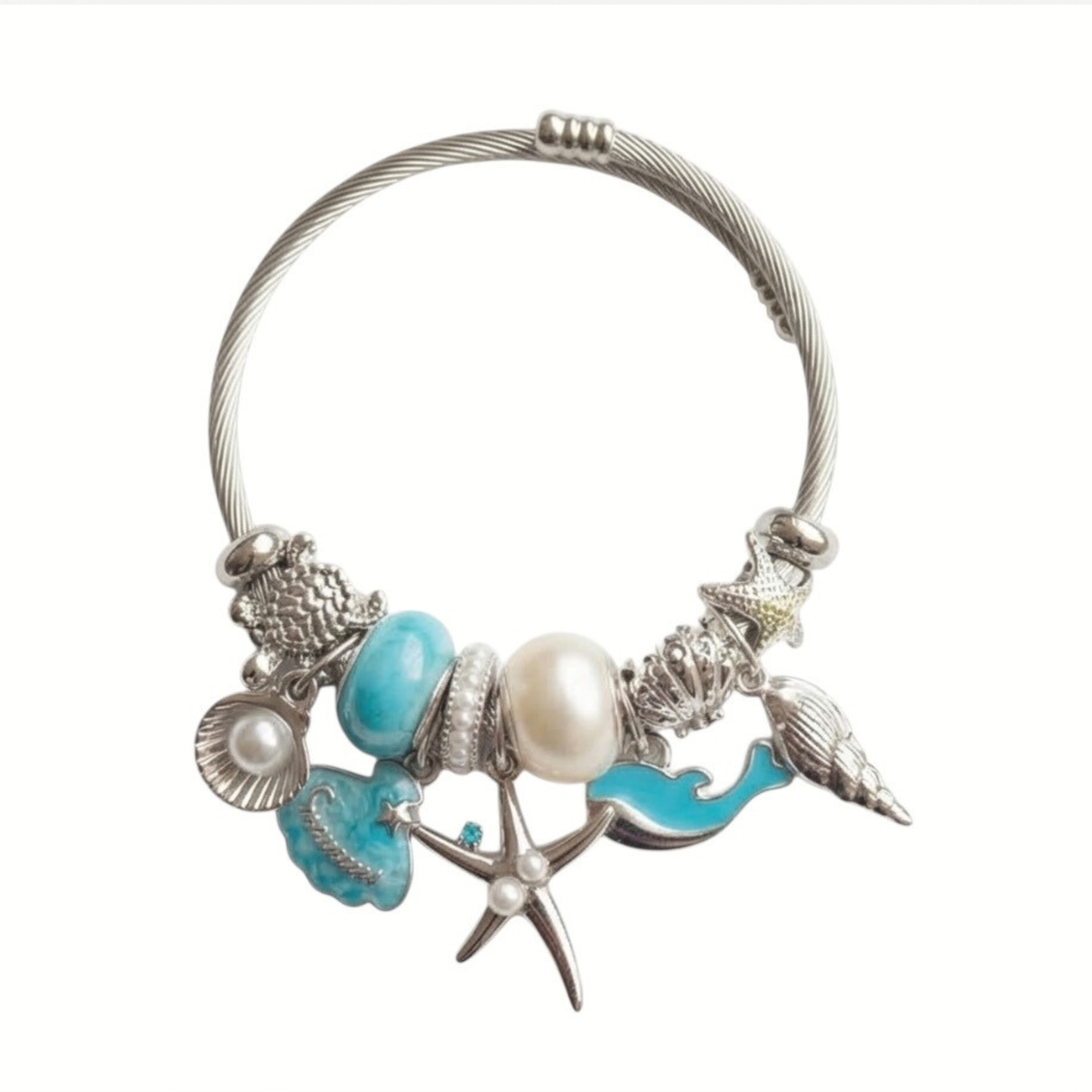 Adjustable Stainless Steel with charms bracelet