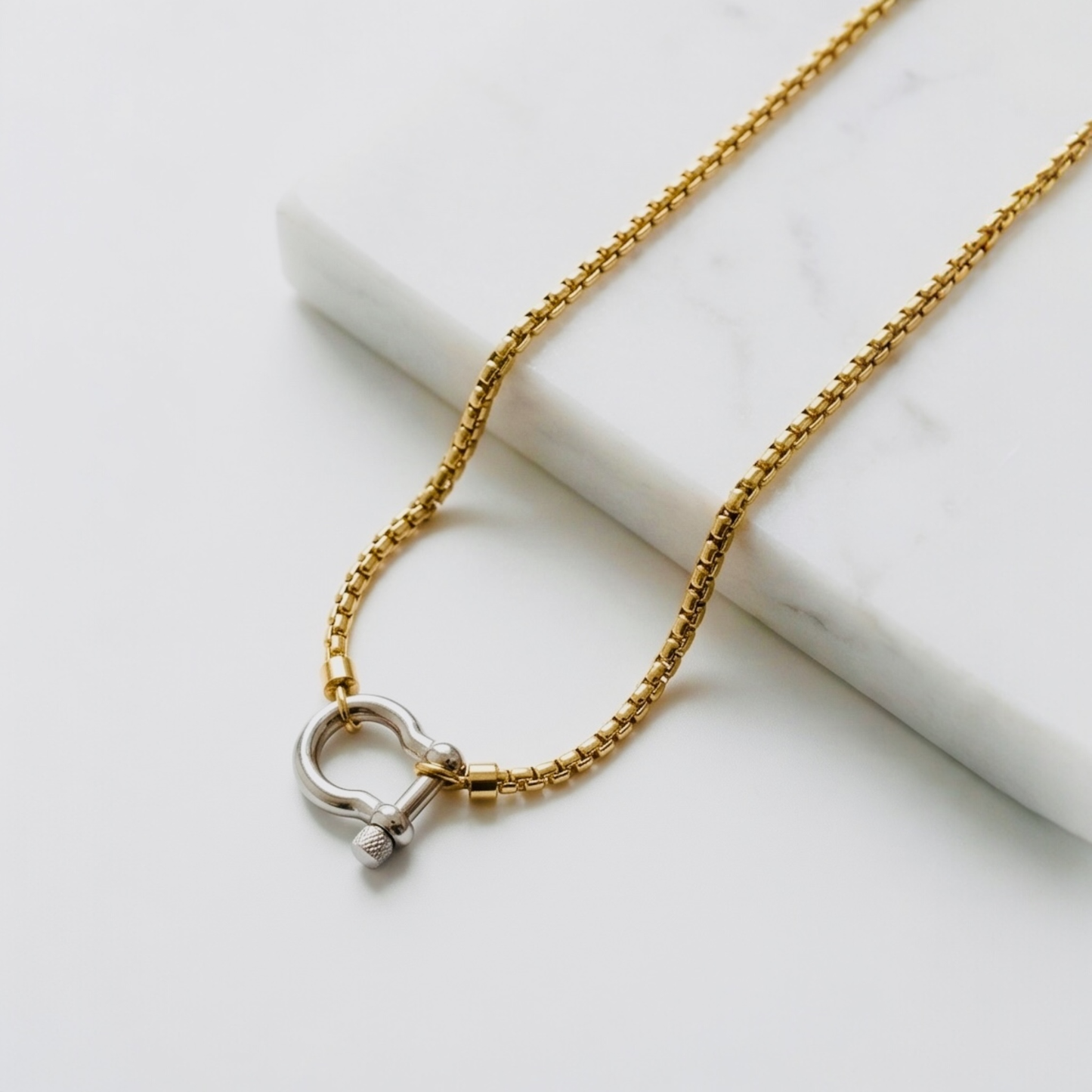 Stainless steel mixed colors necklace